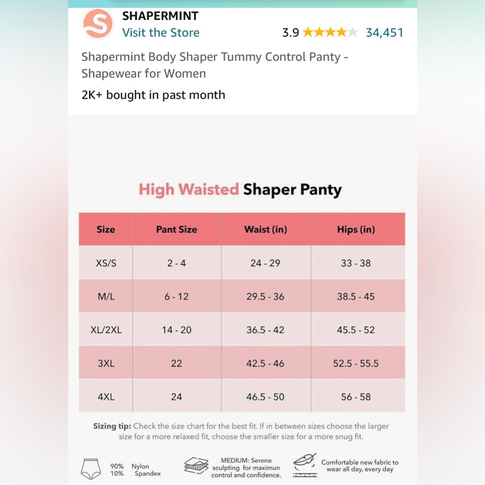 Shapermint Body Shaper Tummy Control panty - Picture 2 of 5